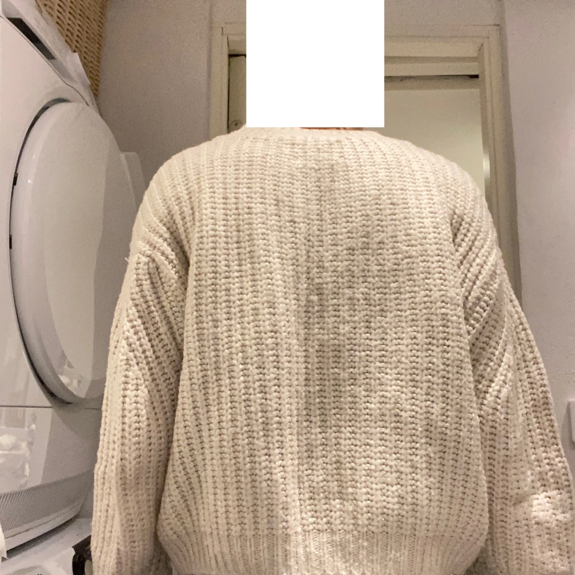 Vit stickad tröja - 90