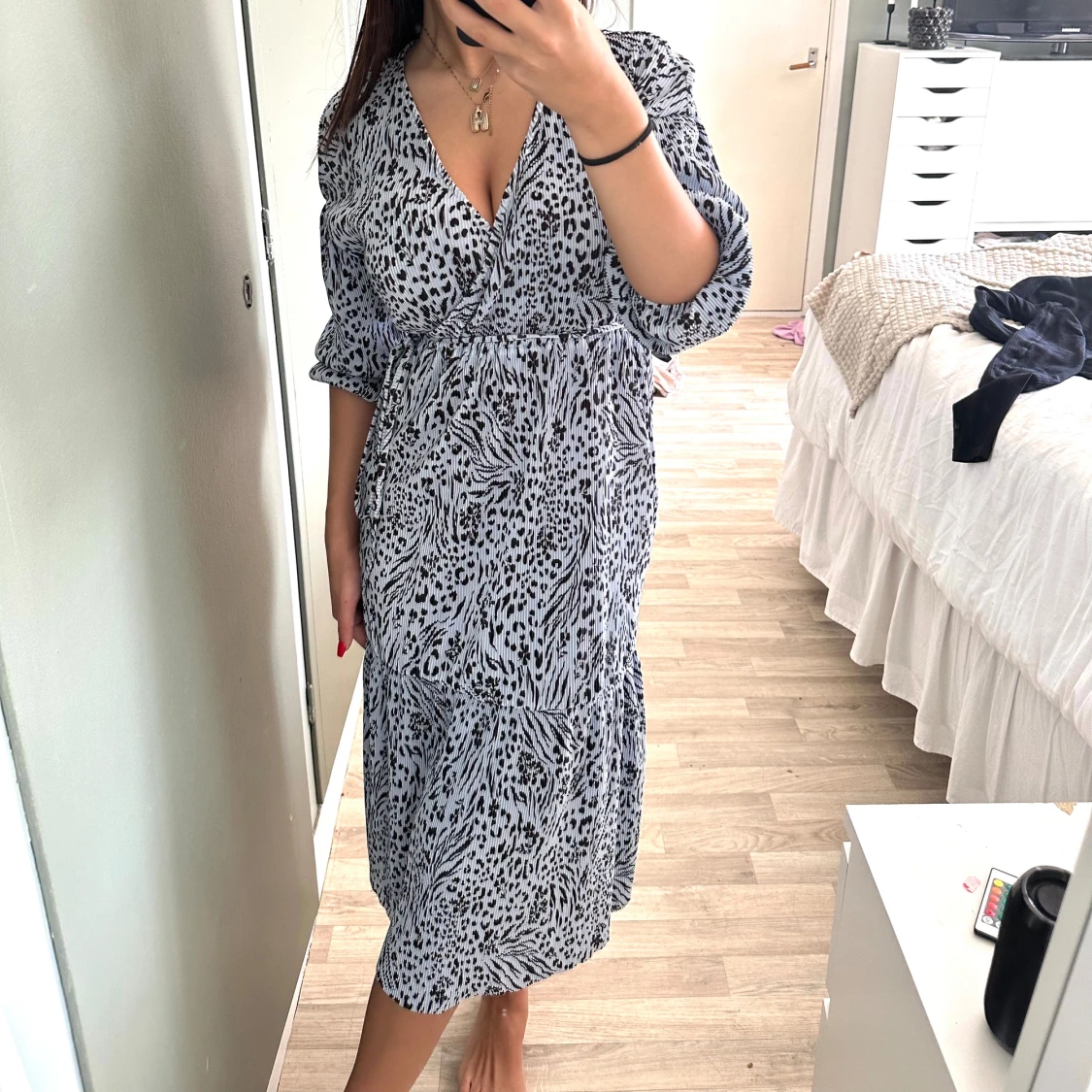 Midiklänning leopard