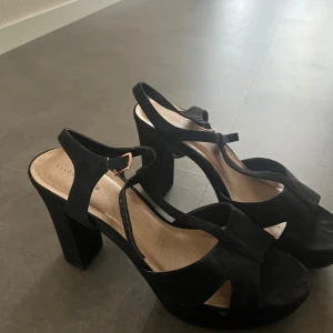 Klackskor - Höga klackskor i matt svart färg. Använda 1 gång