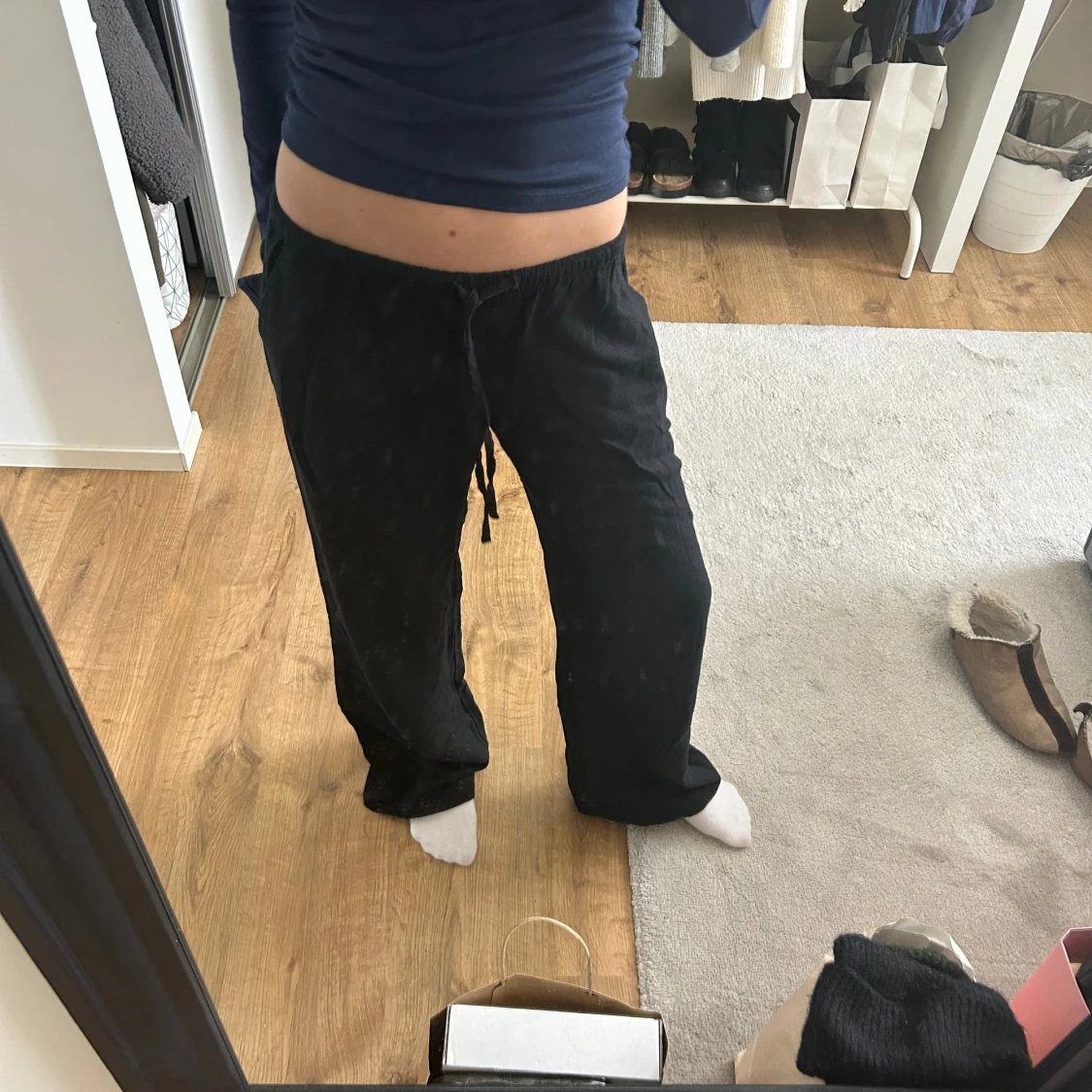 Lågmidjade linnebyxor  - 90