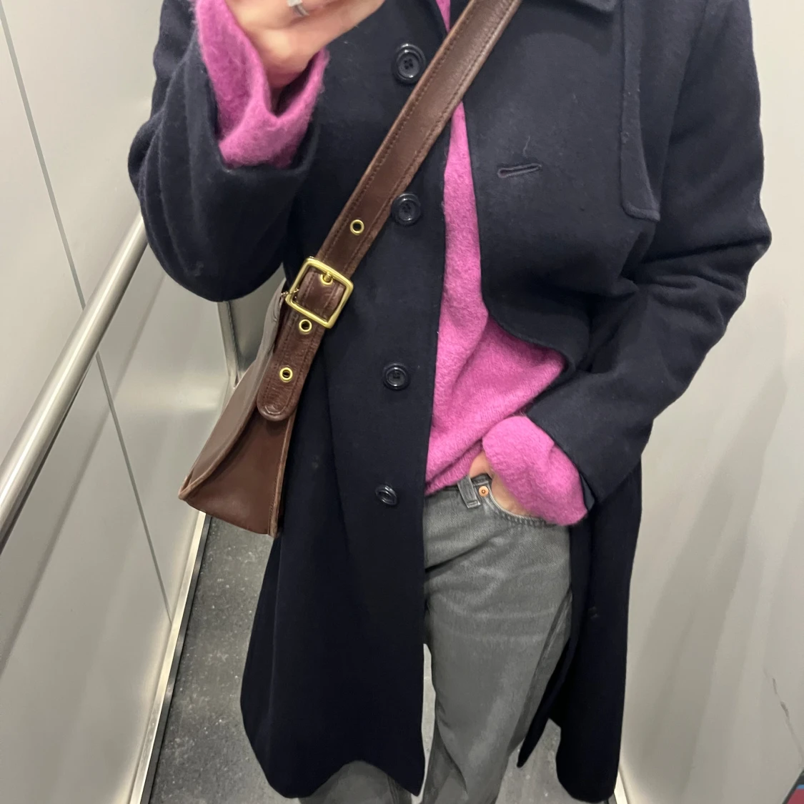 Rosa stickadtröja  - 90