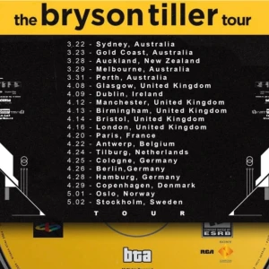 BRYSON TILLER - Säljer min biljett till Bryson Tiller konserten som är den 2 maj. Fast pris 550 kr