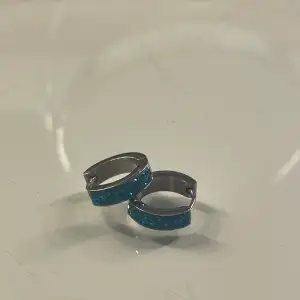 Ett par jättefina örhängen med blå kristaller på. Aldrig använt💕