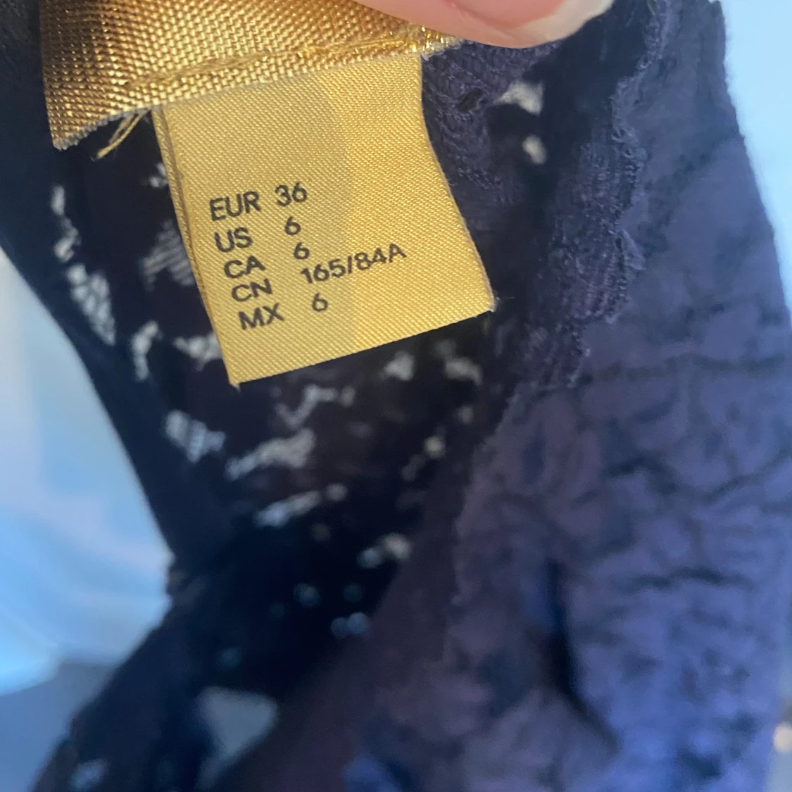 Blå spetsblus  - 90