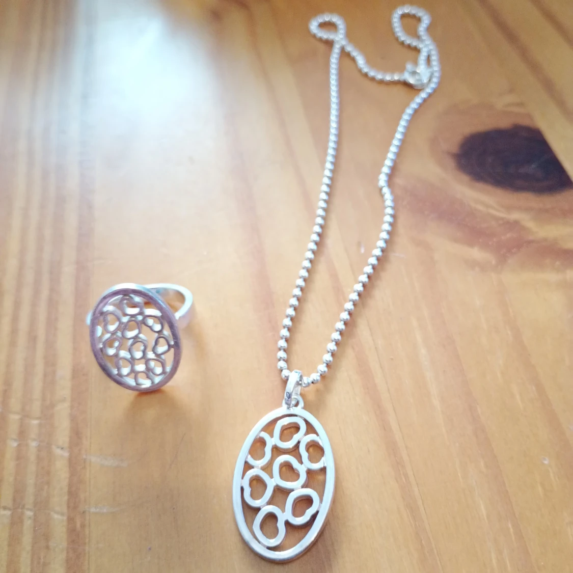 Set halsband och ring hjärtan Silver 925. - 90