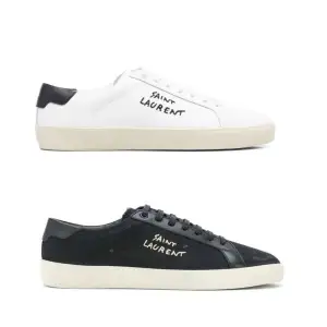 Hej, har ❗️ intressekoll ❗️ på ett par sånahär saint Laurent skor för bra pris. Box och sådant kan ingå. Strl 43-44 (svart och vit)