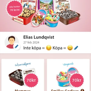Kakor - Kakor för att stödja Torpsaskolan 9Bs resa mot en klassresa till auschwitz! https://www.kakservice.se/Shop/Elias-Lundqvist/92444027