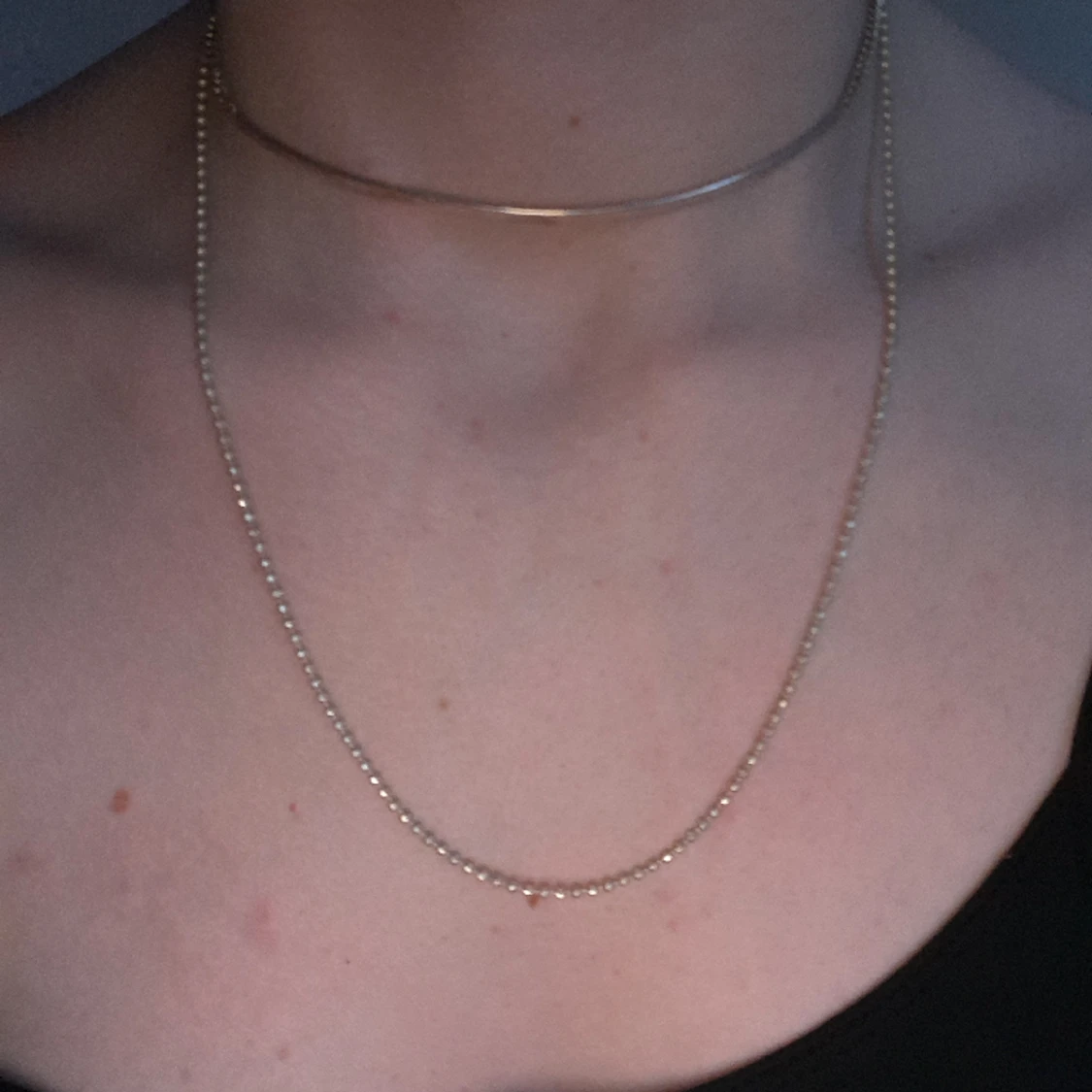 Äkta silver halsband - 90