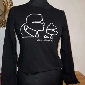 Långärmad svart tröja från Karl Lagerfeld. Jättebra skick och inga anmärkningar. Ca storlek xs-s. 