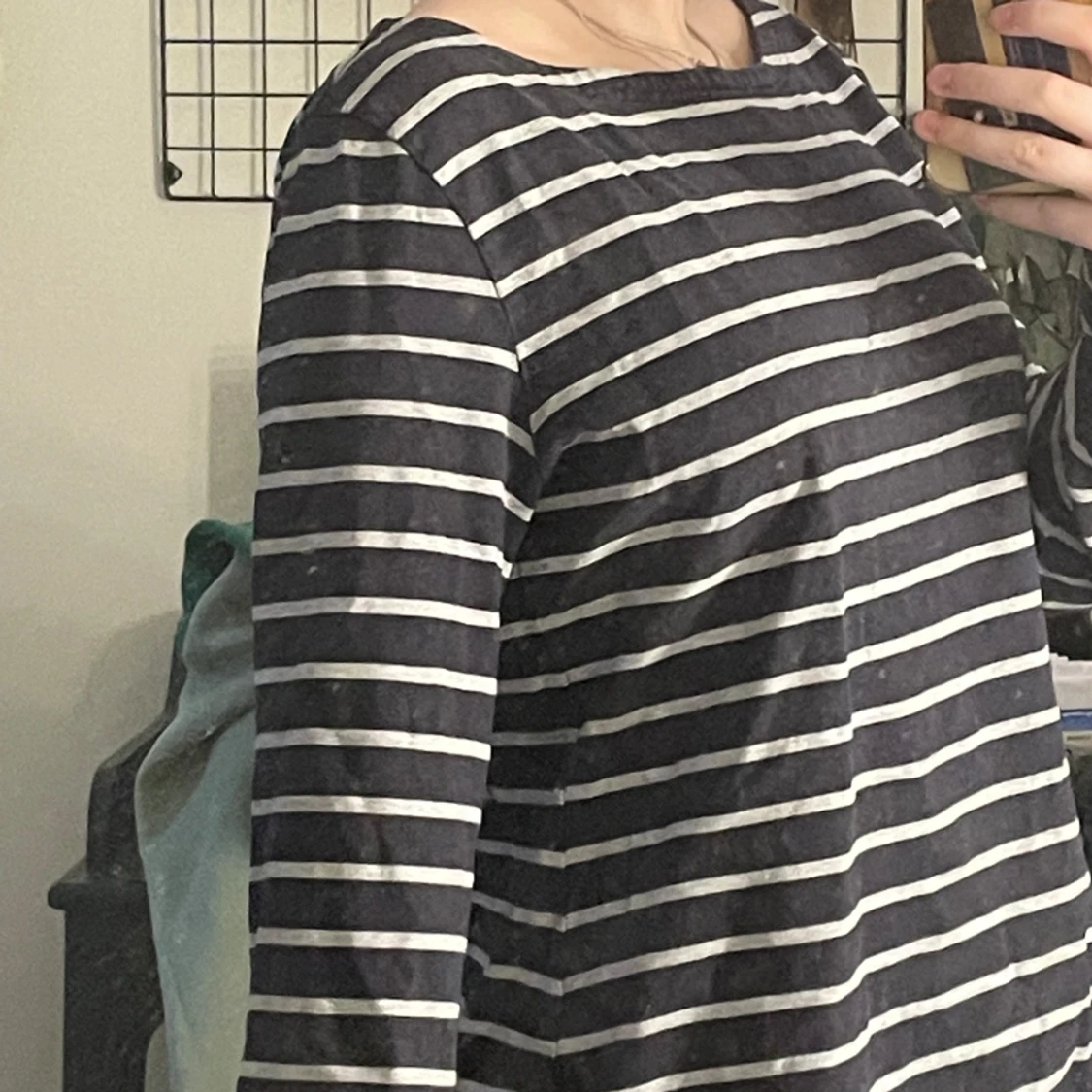 Oversized randig långärmad tröja  - 90