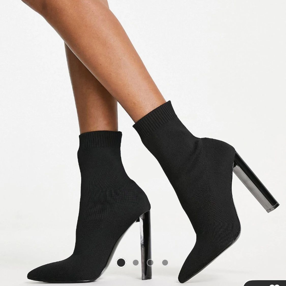 Ankle boots stövlar med klack svarta oanvända nya - 91