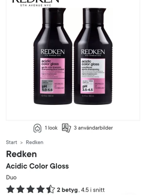 Redken Acidic Color Gloss Duo - Säljer ett duo-pack med Redken Acidic Color Gloss, innehållande ett schampo och ett balsam. Ny i förpackning! Nypris: 699