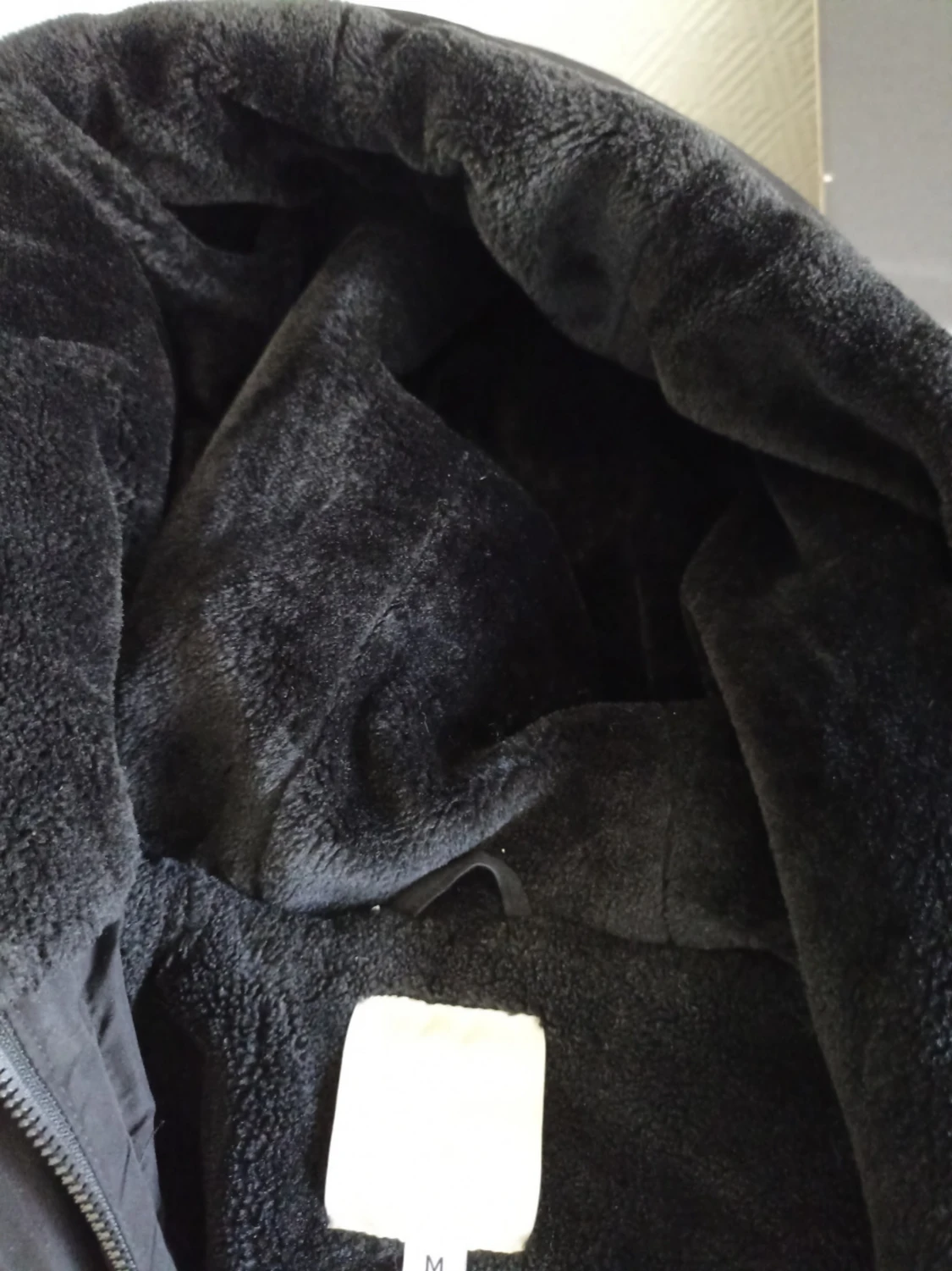 Mörkgrå lång parkas med huva - 5