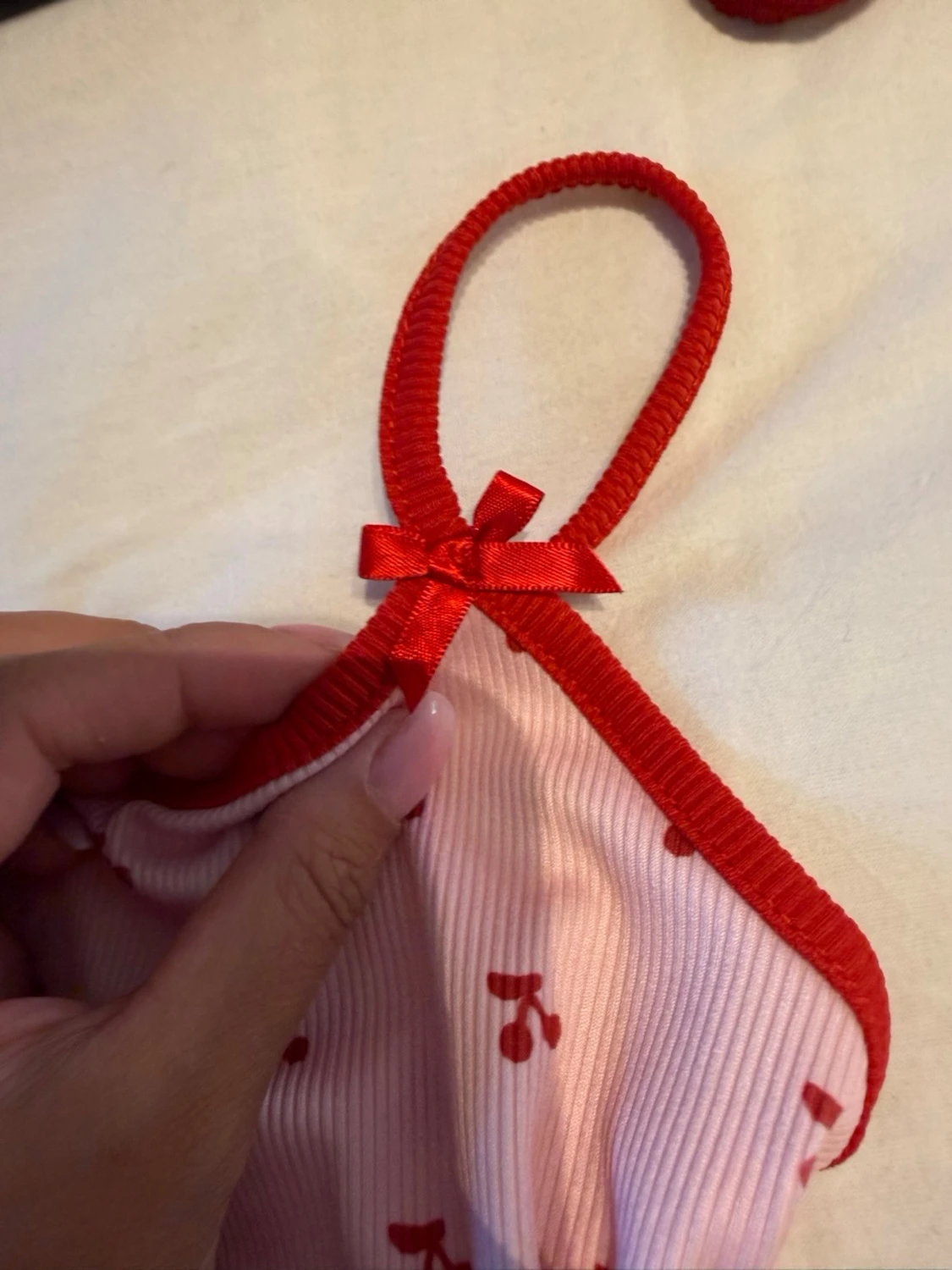 Rosa pyjamas-set med körsbärsmönster - 2