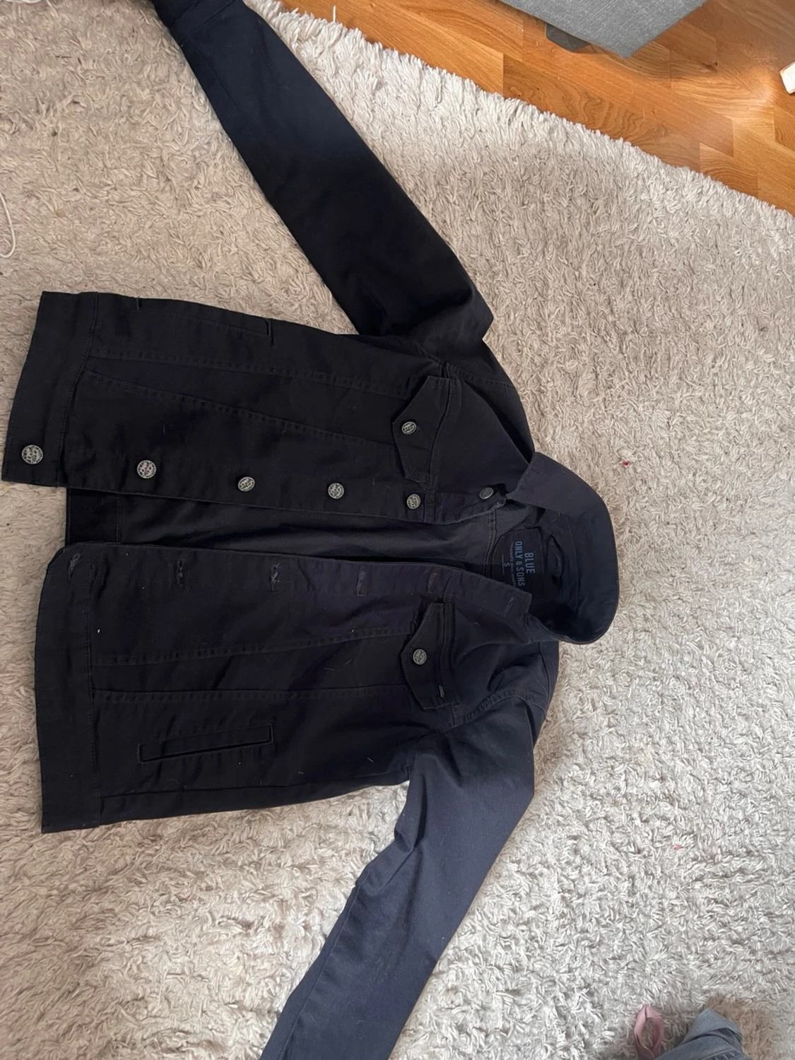 marinblå jeansjacka från Only & Sons