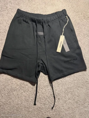 Svarta shorts från Essentials - Svarta shorts från Essentials med elastisk midja och långa snören framtill. Klassisk och avslappnad passform, perfekt för sommaren. Tillverkade i mjuk bomull med diskret logga på benet. Snygga att matcha med en hoodie eller t-shirt.