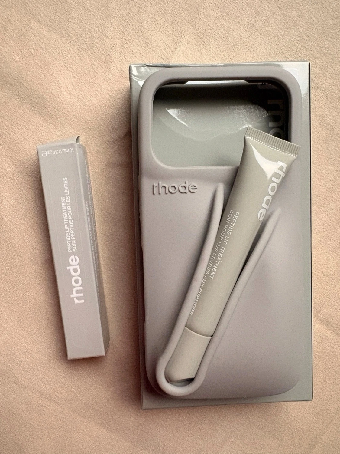 iPhone 17,17pro,16,16pro,15pro,14,13 Grått mobilskal Rhode med tubhållare - 1