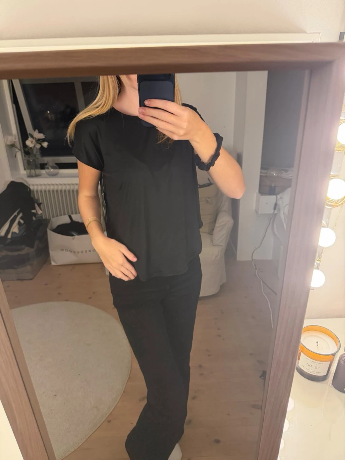 Svart loose-fit tränings T-shirt - 1