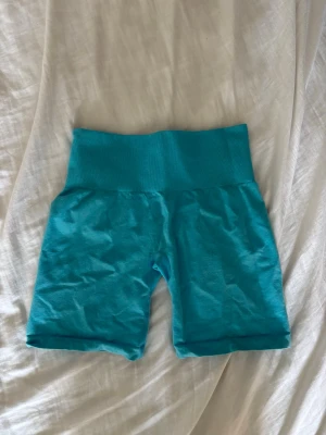 NVGTN shorts - Supersnygga träningsshorts från NVGTN, de är midwaist och sitter som en smäck. Finns en pytteliten knappnåls stor fläck på baksidan men går säkert bort i tvätten annars inget som syns. Jättefint skick annars. Stretchigt skönt material. 