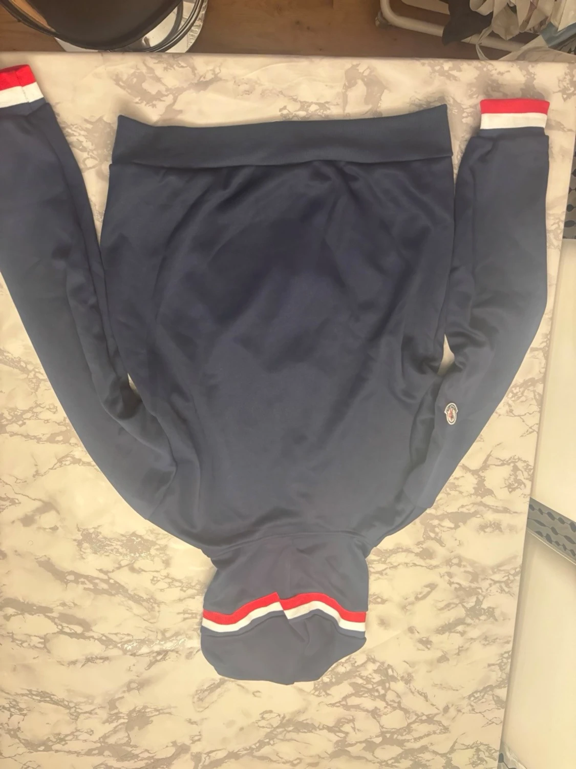 Mörkblå hoodie med dragkedja - 2