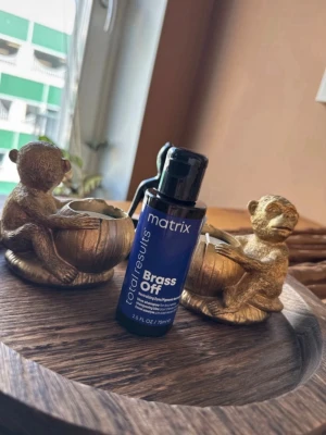 Matrix Brass Off hårprodukt - Matrix total results Brass Off är en blå-lila hårprodukt i en smidig plastflaska på 75 ml. Perfekt för att neutralisera gula toner i blont eller blekt hår. Flaskan är kompakt och enkel att ta med sig.