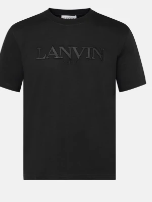 Svart t-shirt från Lanvin - Snygg svart t-shirt från Lanvin med diskret broderad logga på bröstet. Klassisk passform och rund halsringning. Perfekt basplagg för dig som gillar stilrena detaljer och exklusiva märken. Nypris 4300 säljer för endast 2499