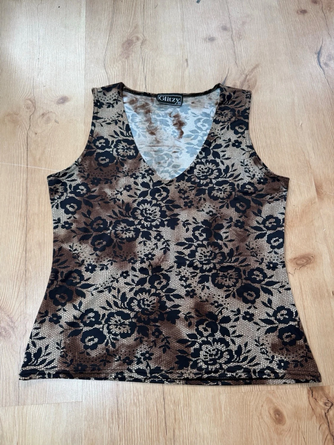 Glitzy vintage lace-top / meshlinne - 1