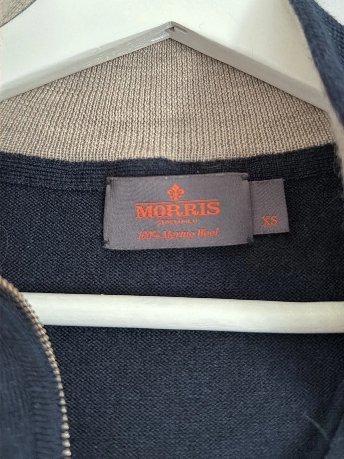 Mörkblå halvzip Morris tröja  - 2