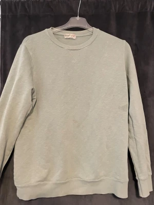 Ljusgrön basic sweatshirt - En stilren ljusgrön sweatshirt med rund halsringning och ribbade muddar vid ärmslut och nederkant. Tröjan har en avslappnad passform och är perfekt för en chill vardagslook. Materialet känns mjukt och bekvämt mot huden.