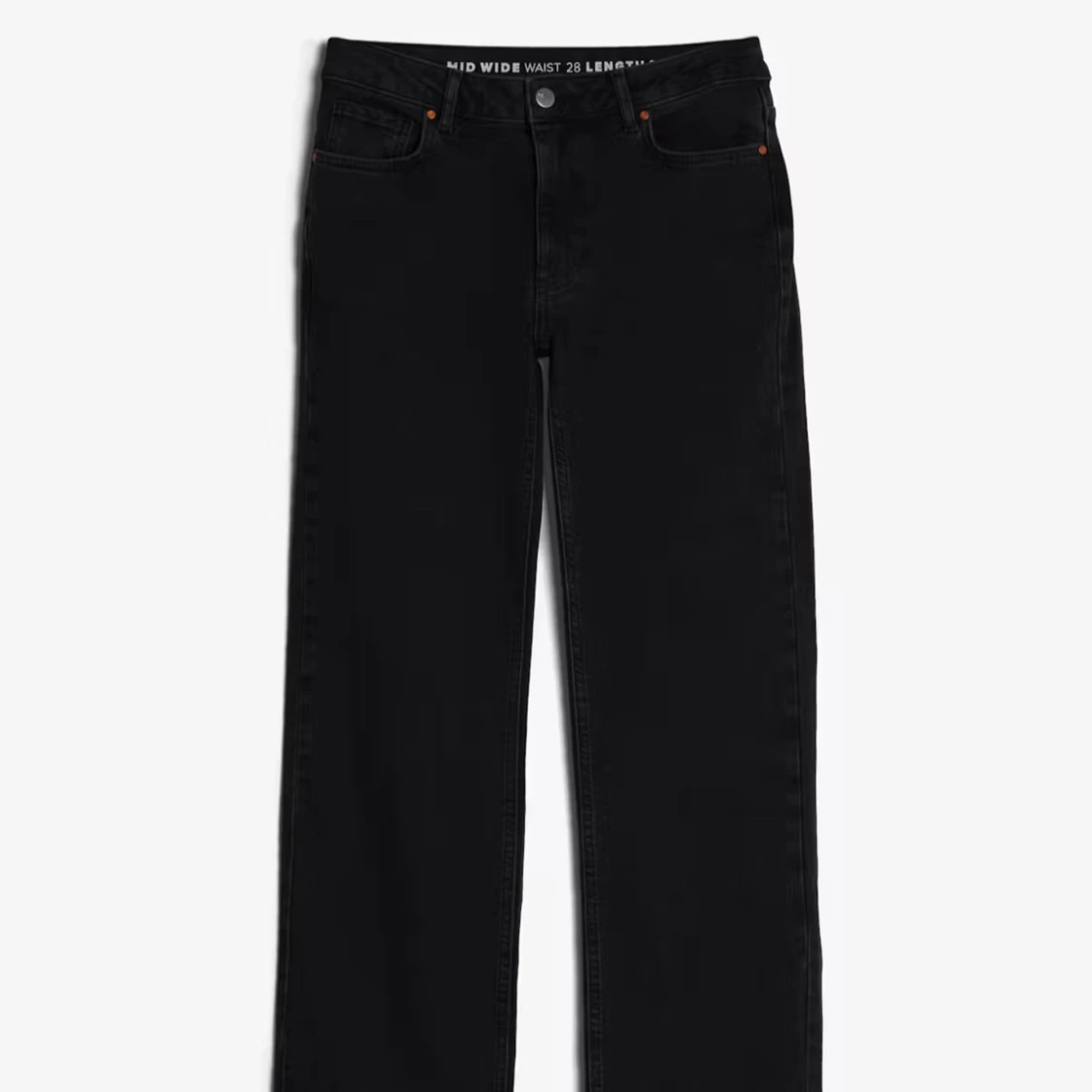 Svarta wide jeans midwaist - 2