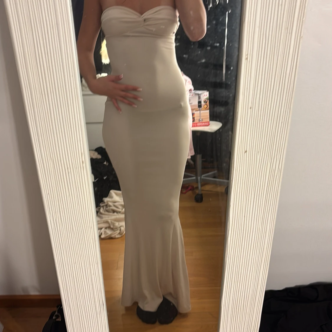Beige långklänning