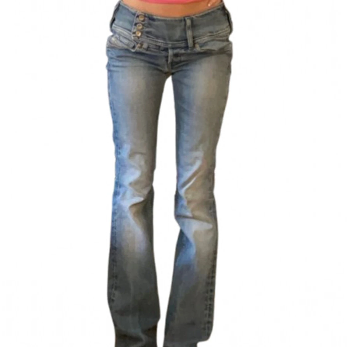 Diesel blå bootcut jeans lågmidjade