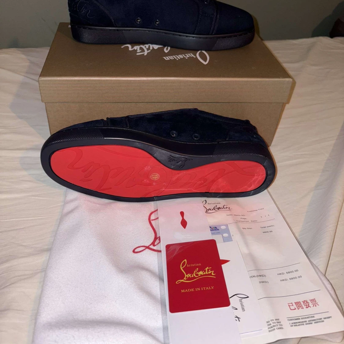 Marinblå Christian Louboutin sneakers