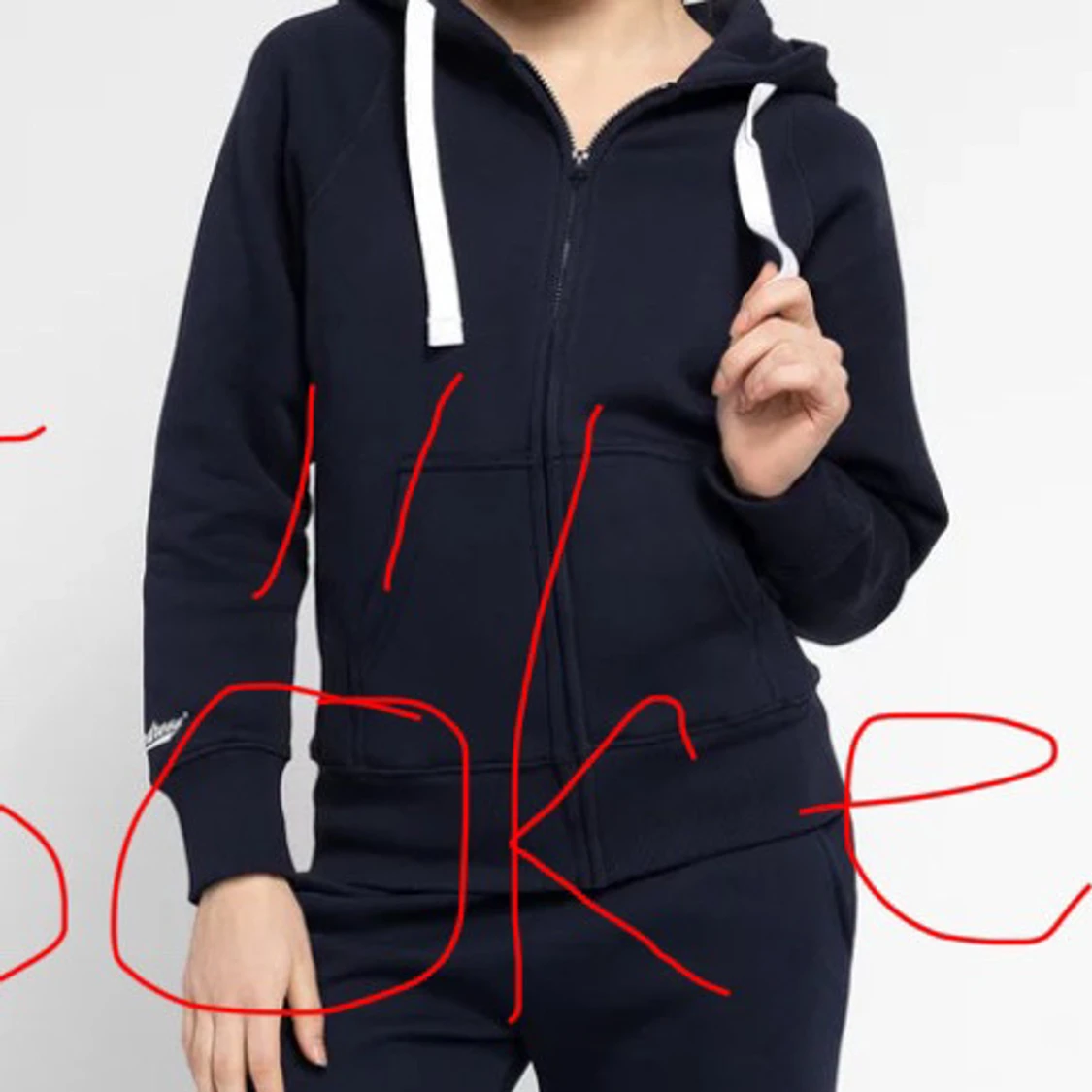 Hoodie med dragkedja och huva