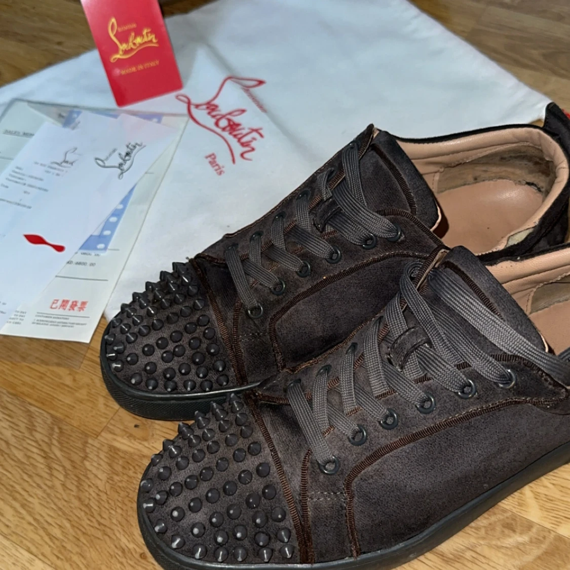 Christian Louboutin svarta sneakers mocka - 2