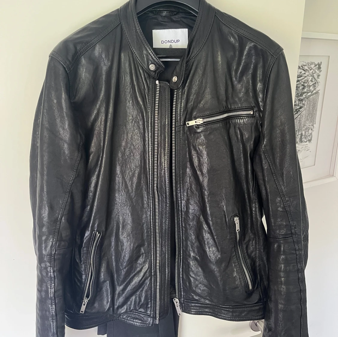 Svart skinnjacka från Dondup