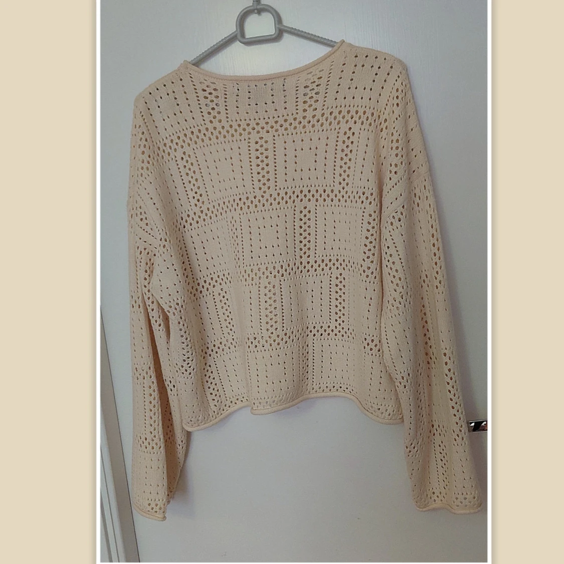 Beige stickad tröja från Vero Moda, M - 1