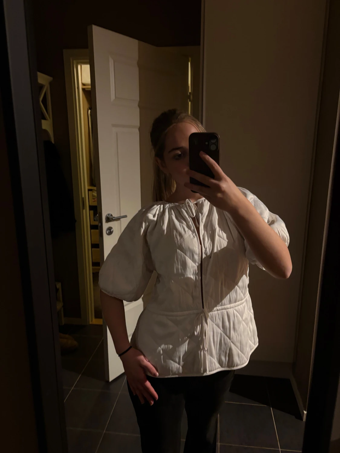 Vit quiltad overshirt