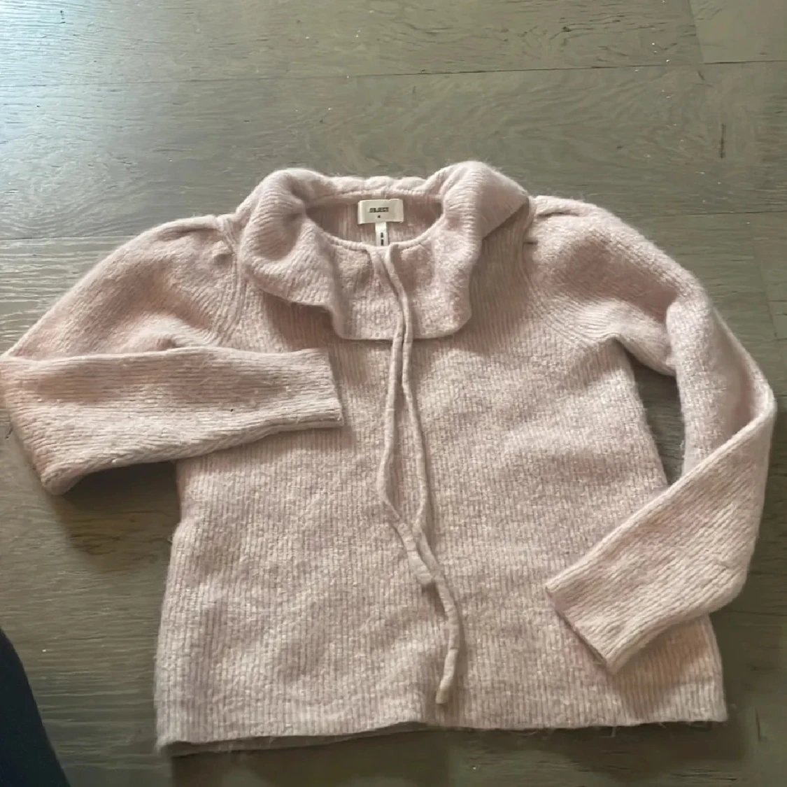 Ljusrosa stickad kofta från Object - 1