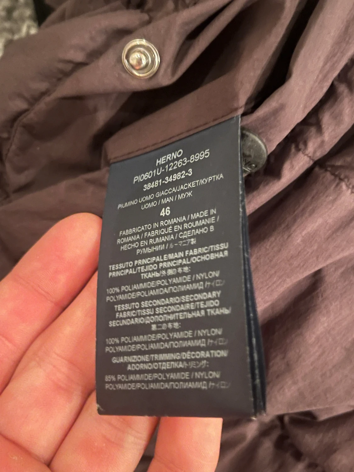 Vändbar pufferjacka orange/brun från herno - 7