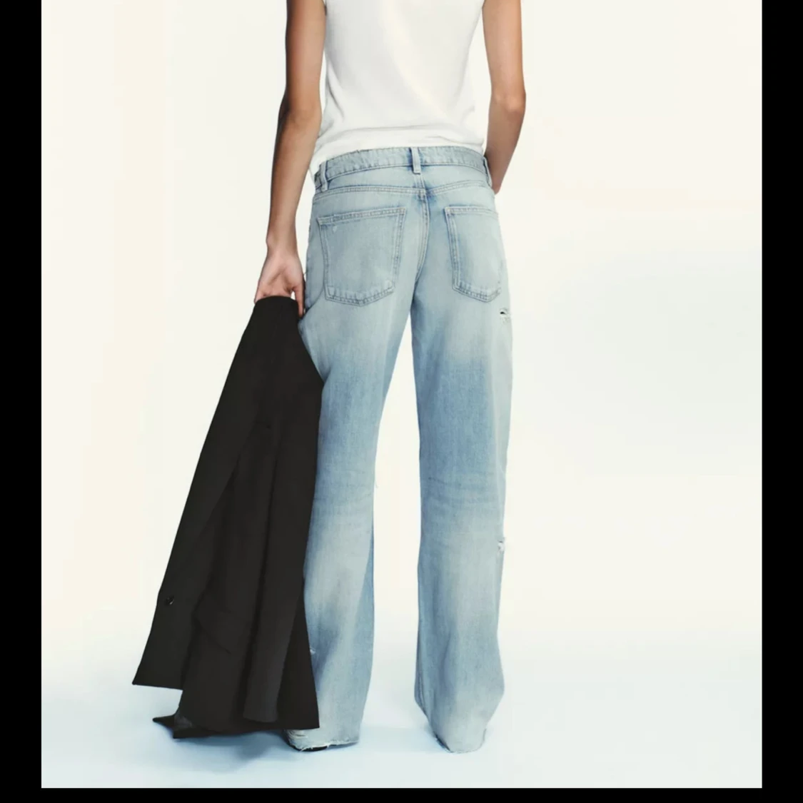 Ljusa ripped wide jeans - 2