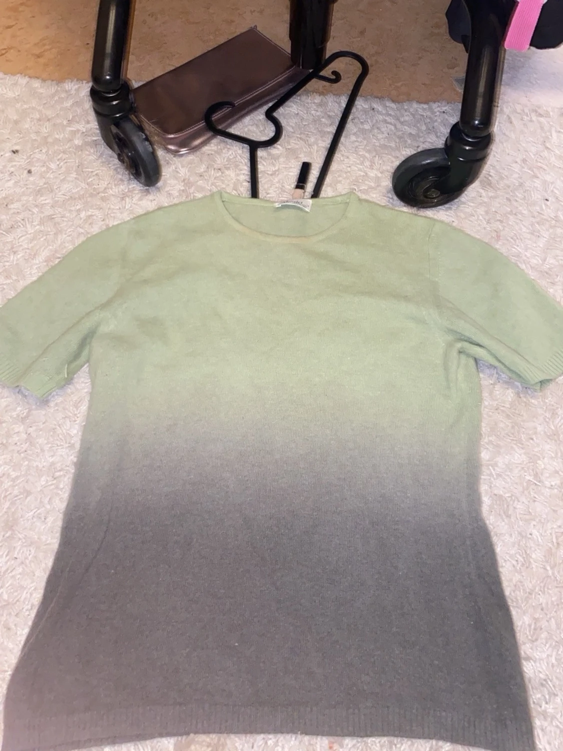 Grön och grå stickad tröja Alessia - 1