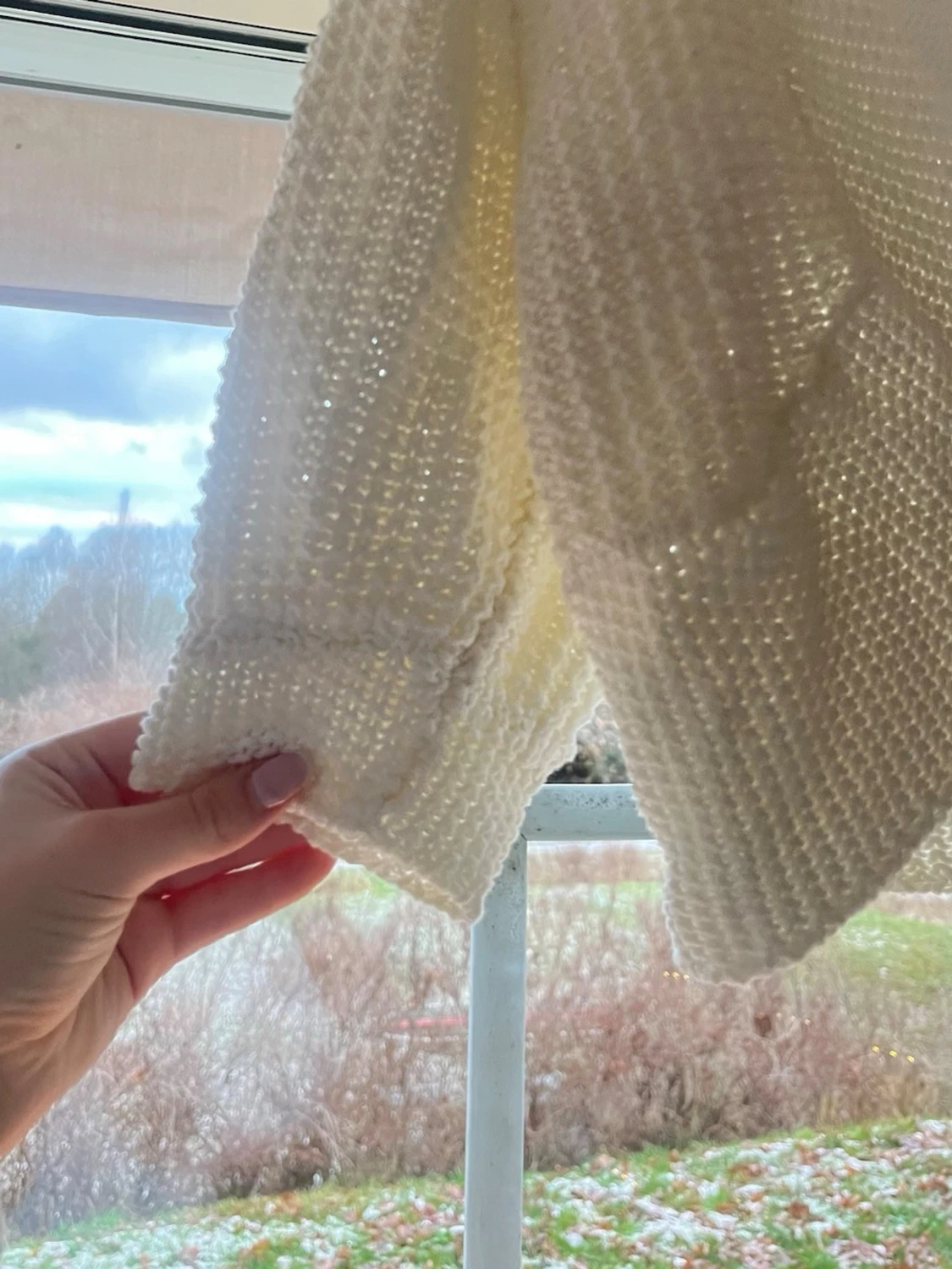 Vit stickad bolero från Lindex - 3