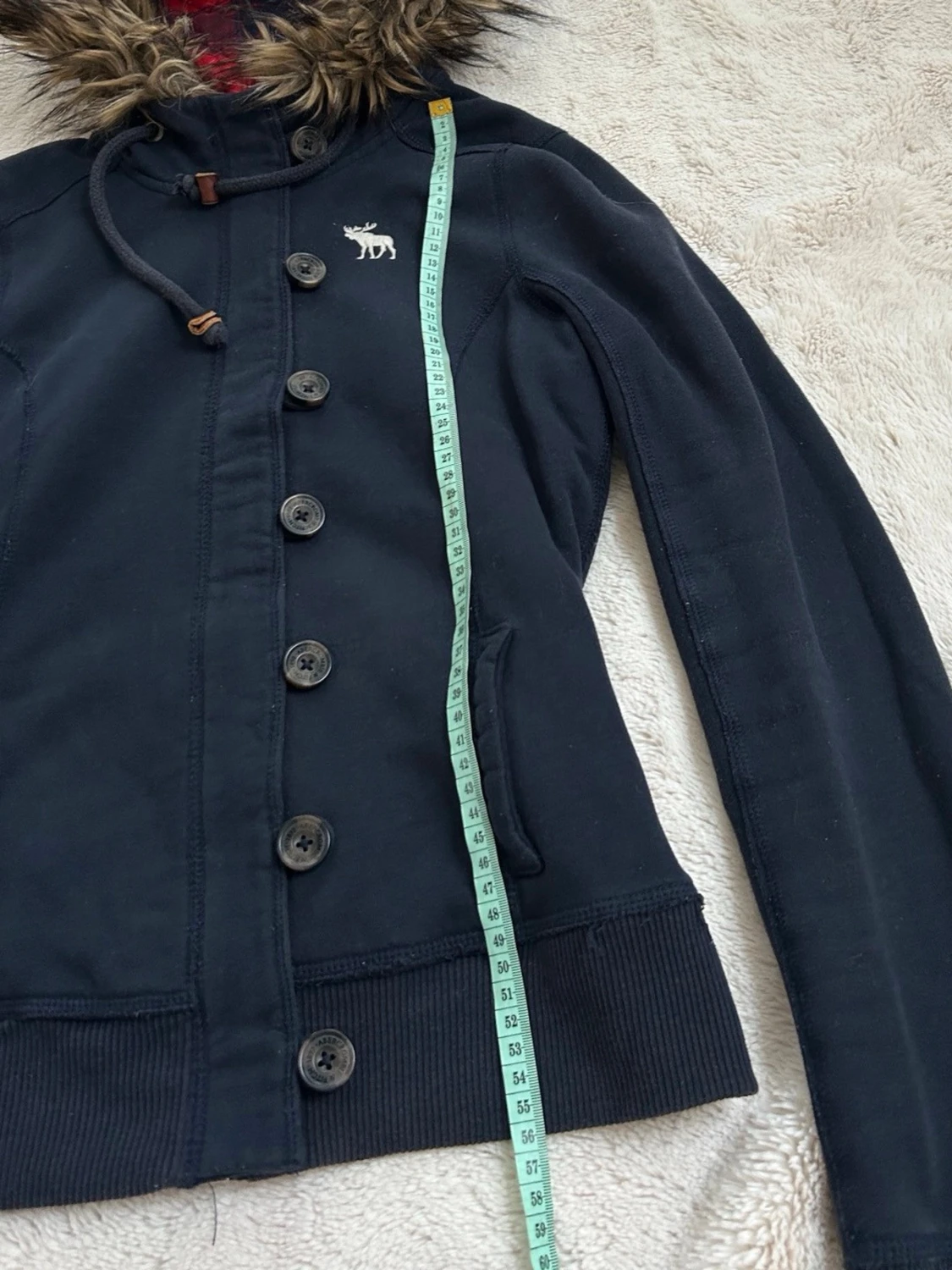 Abercrombie & fitch zip/kofta med päls  - 2