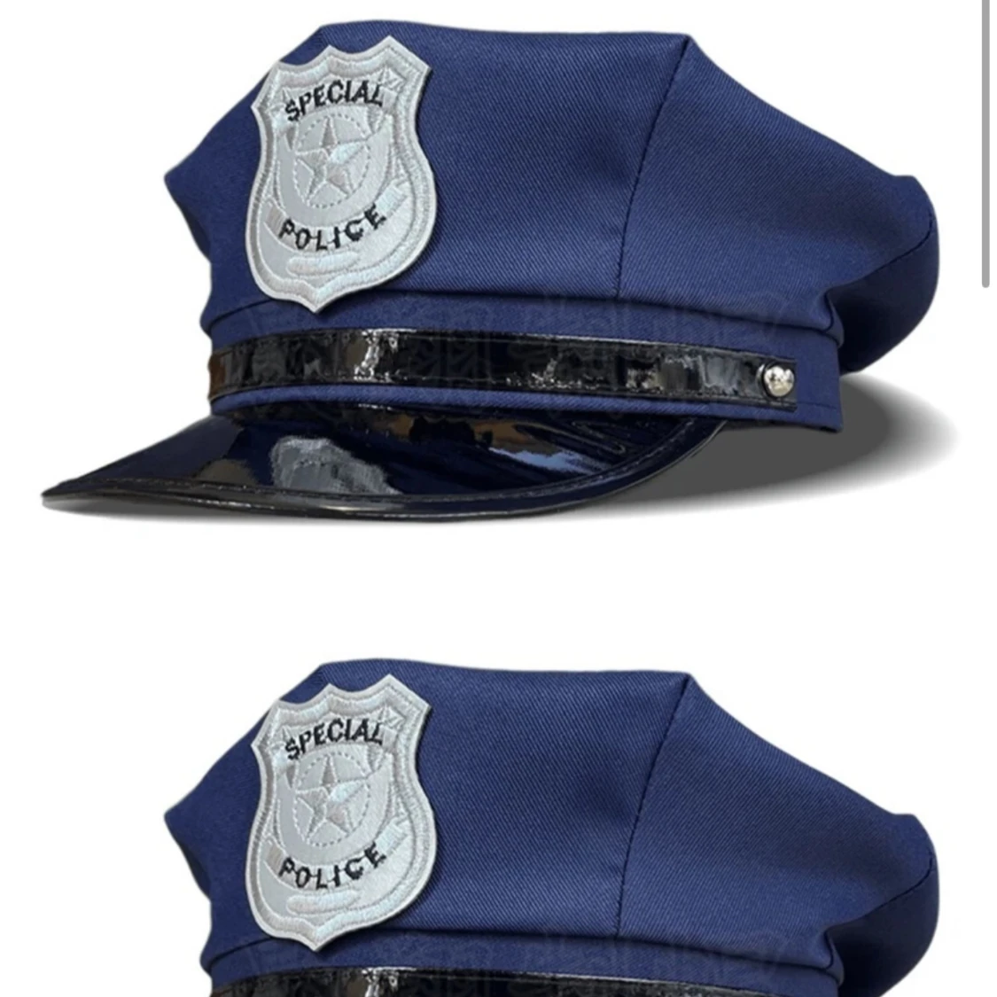 Mörkblå polis-keps med badge