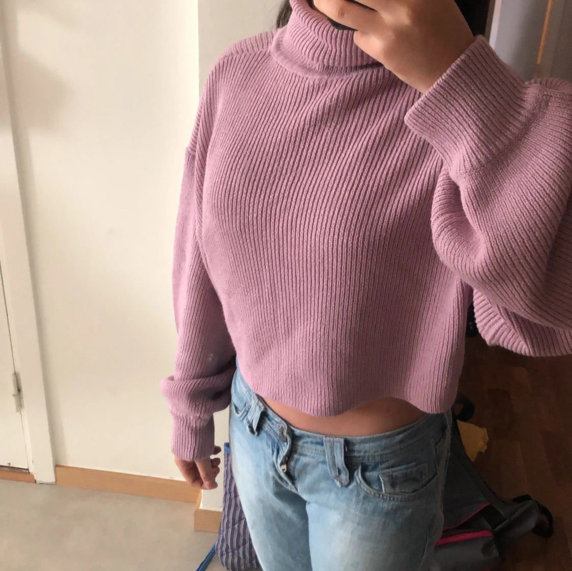 Ljuslila croppad polotröja H&M Divided