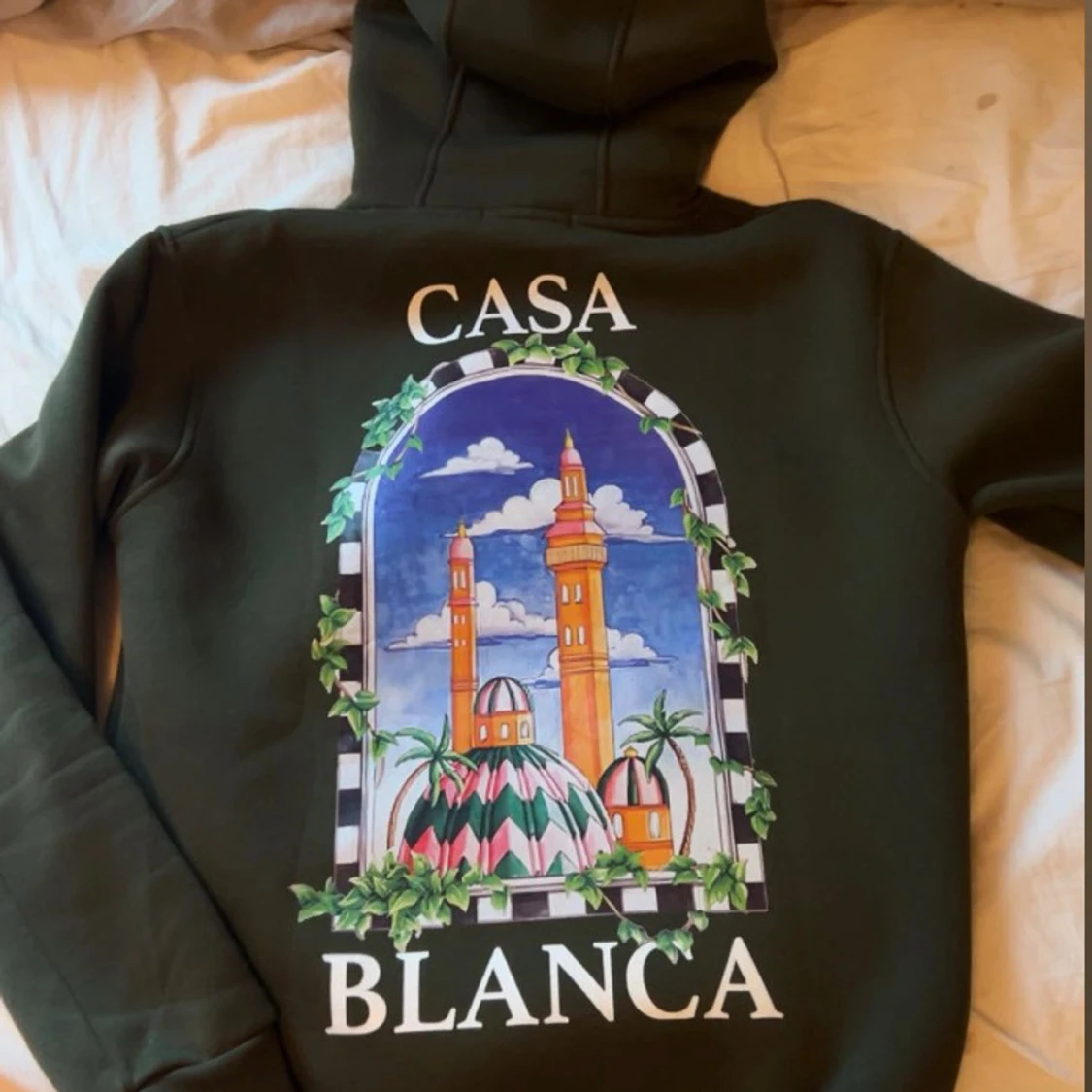 Mörkgrön hoodie Casablanca - 1