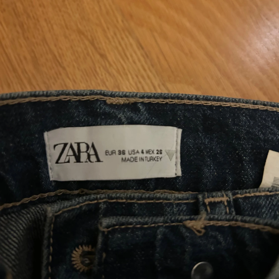 Blå raka jeans från Zara, strl 36 - 2
