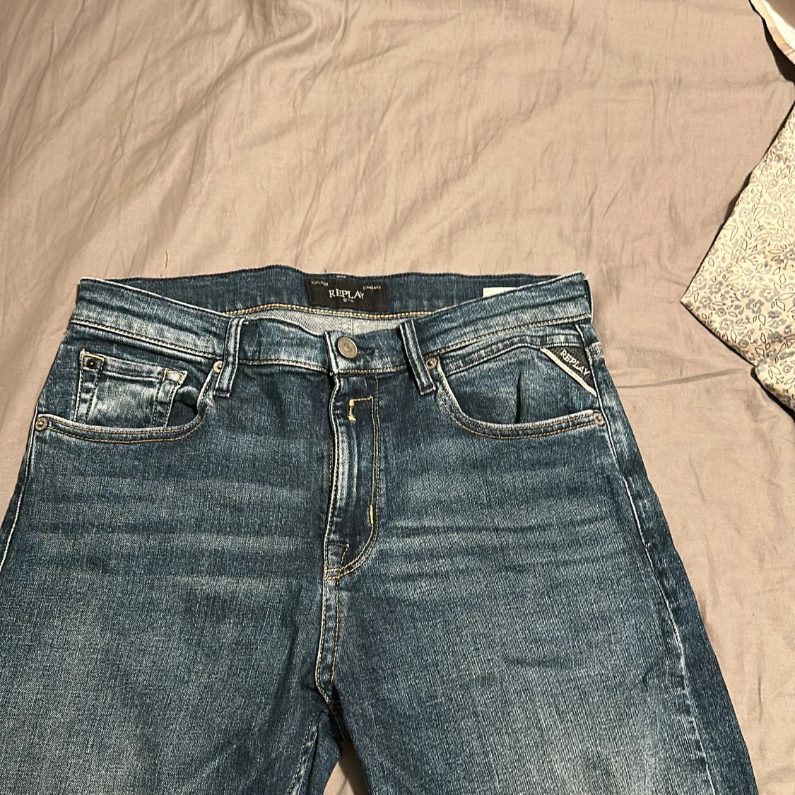 Blå Replay jeans straight fit - 1