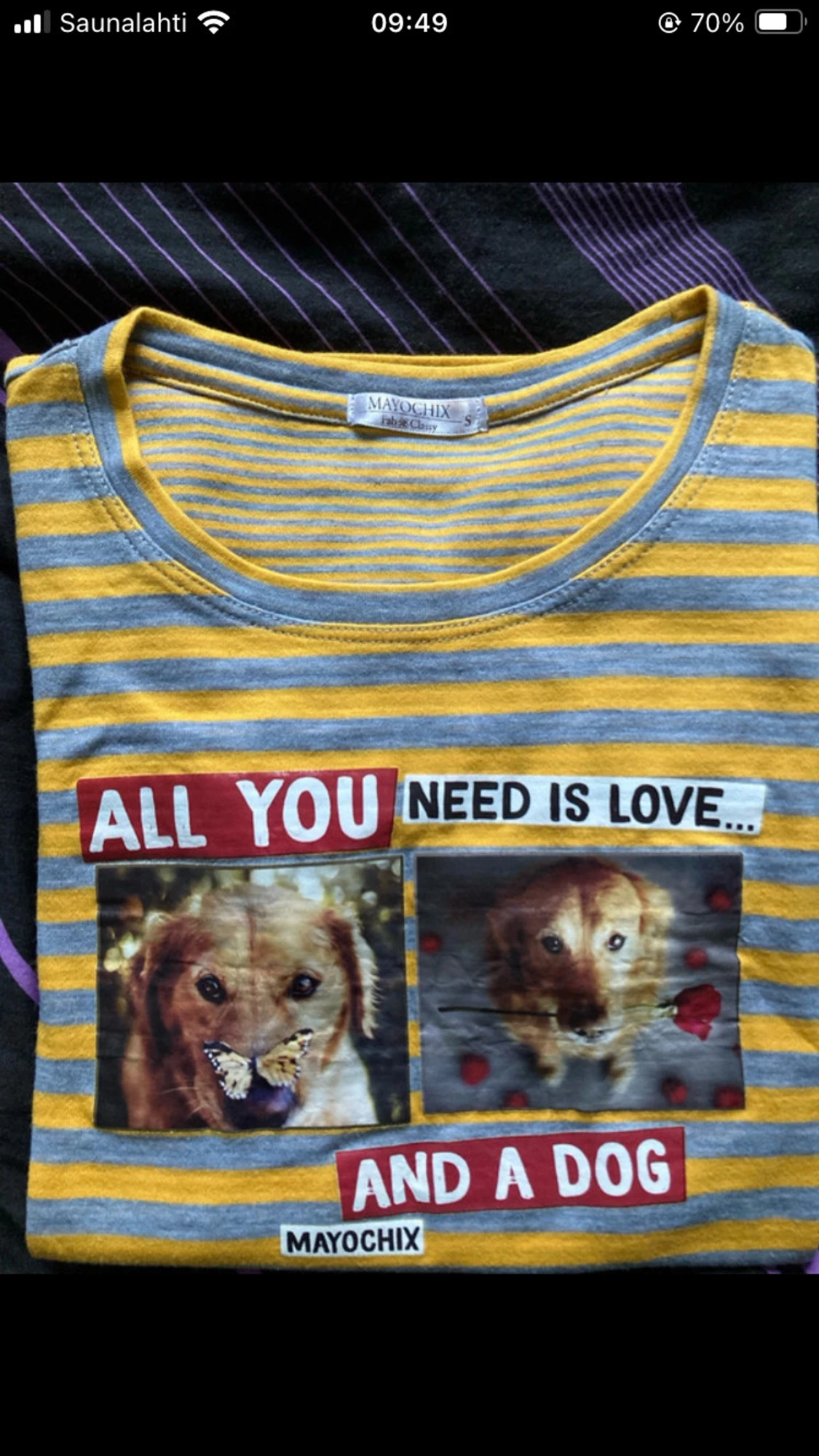 Randig gul och grå t-shirt från Mayochix - 3